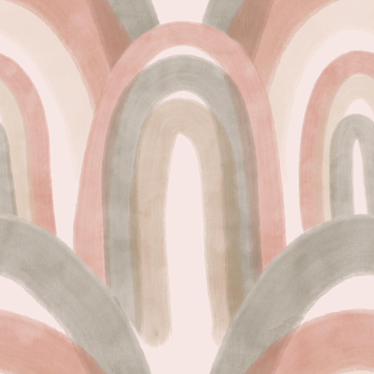 Oversized Rainbows in Boho Brown by Cat Bellini, peel and stick wallpaper