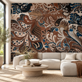 Paisley Tapestry, peel and stick wallpaper styled on a feature wall