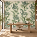 Palm Harmony, peel and stick wallpaper styled on a feature wall
