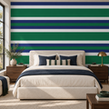 Regal Stripes peel and stick wallpaper styled on a feature wall