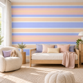 Soft Serenade peel and stick wallpaper styled on a feature wall