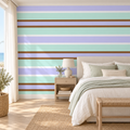 Pastel Harbor, peel and stick wallpaper styled on a feature wall