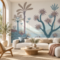 Pastel Oasis, peel and stick wallpaper styled on a feature wall