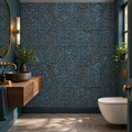 Peacock Bead, peel and stick wallpaper styled on a feature wall