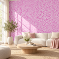 Petal Confetti, peel and stick wallpaper styled on a feature wall