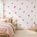 Blush Petals, peel and stick wallpaper styled on a feature wall