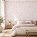 Petal Sketch, peel and stick wallpaper styled on a feature wall