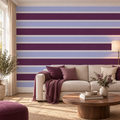 Plum Horizon, peel and stick wallpaper styled on a feature wall