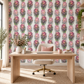 Protea Bloom peel and stick wallpaper styled in a home office
