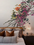 Punchy Bunch mural by De-Anne Strange, peel and stick wallpaper styled in a room