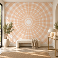 Radiant Orbit, peel and stick wallpaper styled on a feature wall