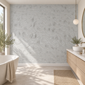Ripple Emboss, peel and stick wallpaper styled on a feature wall