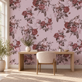 Rose Ensemble, peel and stick wallpaper styled on a feature wall