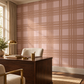Rosewood Plaid, peel and stick wallpaper styled on a feature wall