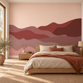 Rust Valleys, peel and stick wallpaper styled on a feature wall