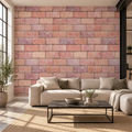 Rustic Brick, peel and stick wallpaper styled on a feature wall
