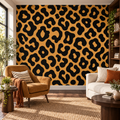 Safari Spots, peel and stick wallpaper styled on a feature wall
