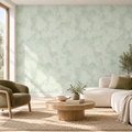 Sage Veil, peel and stick wallpaper styled on a feature wall