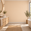Sand Ripples, peel and stick wallpaper styled on a feature wall