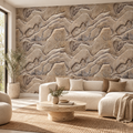 Sandstone Flow, peel and stick wallpaper styled on a feature wall