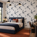 Anchor Drift peel and stick wallpaper styled on a feature wall