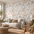 Seaside Collection, peel and stick wallpaper styled on a feature wall