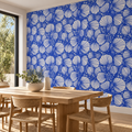 Shell Mosaic, peel and stick wallpaper styled on a feature wall