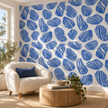 Shell Silhouettes, peel and stick wallpaper styled on a feature wall