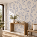 Shell Sketch, peel and stick wallpaper styled on a feature wall