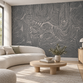 Silver Dreaming, peel and stick wallpaper styled on a feature wall