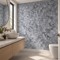 Silver Frost, peel and stick wallpaper styled on a feature wall