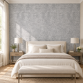 Silver Mist, peel and stick wallpaper styled on a feature wall