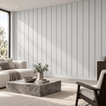 Silver Panels, peel and stick wallpaper styled on a feature wall