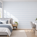 Silver Stripes peel and stick wallpaper styled on a feature wall