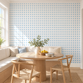 Sky Sparks, peel and stick wallpaper styled on a feature wall
