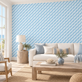 Sky Zigzag, peel and stick wallpaper styled on a feature wall