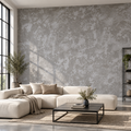 Slate Concrete, peel and stick wallpaper styled on a feature wall