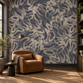 Slate Swirls, peel and stick wallpaper styled on a feature wall