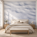 Snow Drift, peel and stick wallpaper styled on a feature wall
