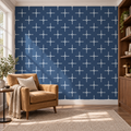 Star Grid, peel and stick wallpaper styled on a feature wall