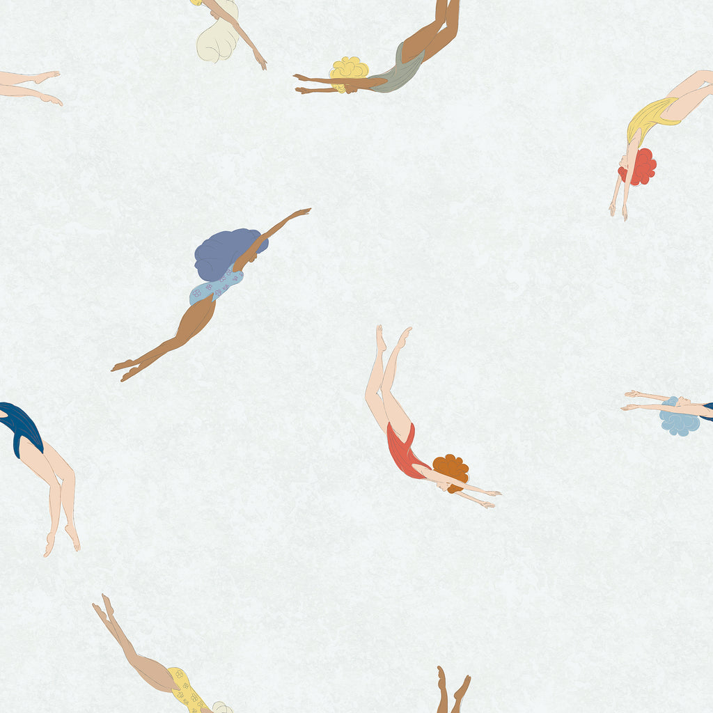 Summer Plunge in Sky Blue by Cat Bellini, peel and stick wallpaper