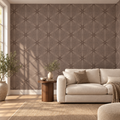 Textile Starburst, peel and stick wallpaper styled on a feature wall