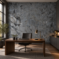Raw Concrete, peel and stick wallpaper styled on a feature wall