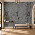 Urban Patina, peel and stick wallpaper styled on a feature wall