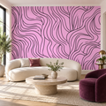 Velvet Waves, peel and stick wallpaper styled on a feature wall