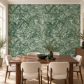 Verdant Marble, peel and stick wallpaper styled on a feature wall