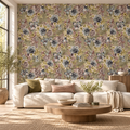 Vintage Bouquet, peel and stick wallpaper styled on a feature wall