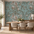 Vintage Rose, peel and stick wallpaper styled on a feature wall