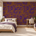 Violet Terrain peel and stick wallpaper styled on a feature wall