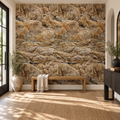 Weathered Stone, peel and stick wallpaper styled on a feature wall